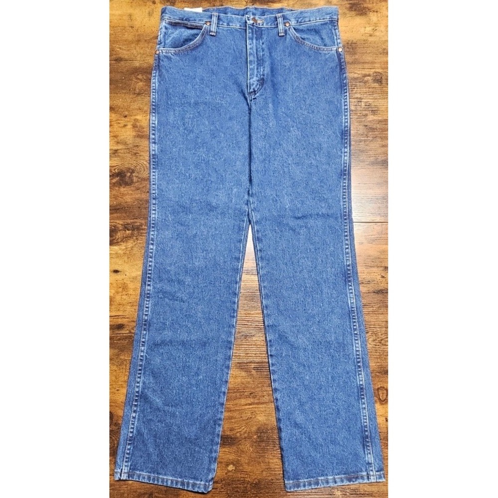 Vintage Wrangler Cowboy Cut Slim Fit Denim Cotton Blue Jeans Men's 34x34 NWT